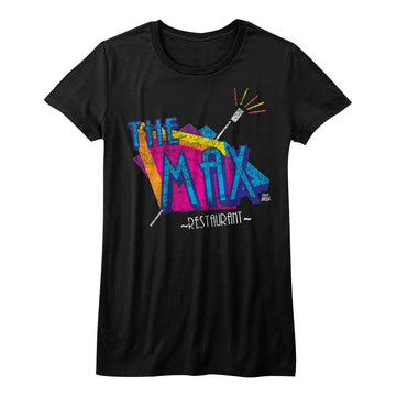 Saved By The Bell Girls Juniors S/S T-Shirt - The Max - Solid Black