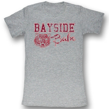 Saved By The Bell Girls Juniors S/S T-Shirt - Bayside Baby - Heather Gray Heather