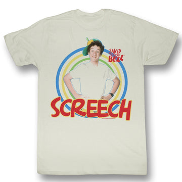 Saved By The Bell Mens S/S T-Shirt - Screech! - Solid Natural