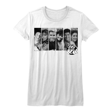 Saved By The Bell Girls Juniors S/S T-Shirt - The Gang - Solid Black