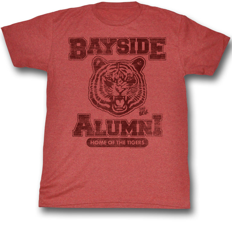 Saved By The Bell Mens S/S T-Shirt - Bayside Alumni - Heather Red Heather