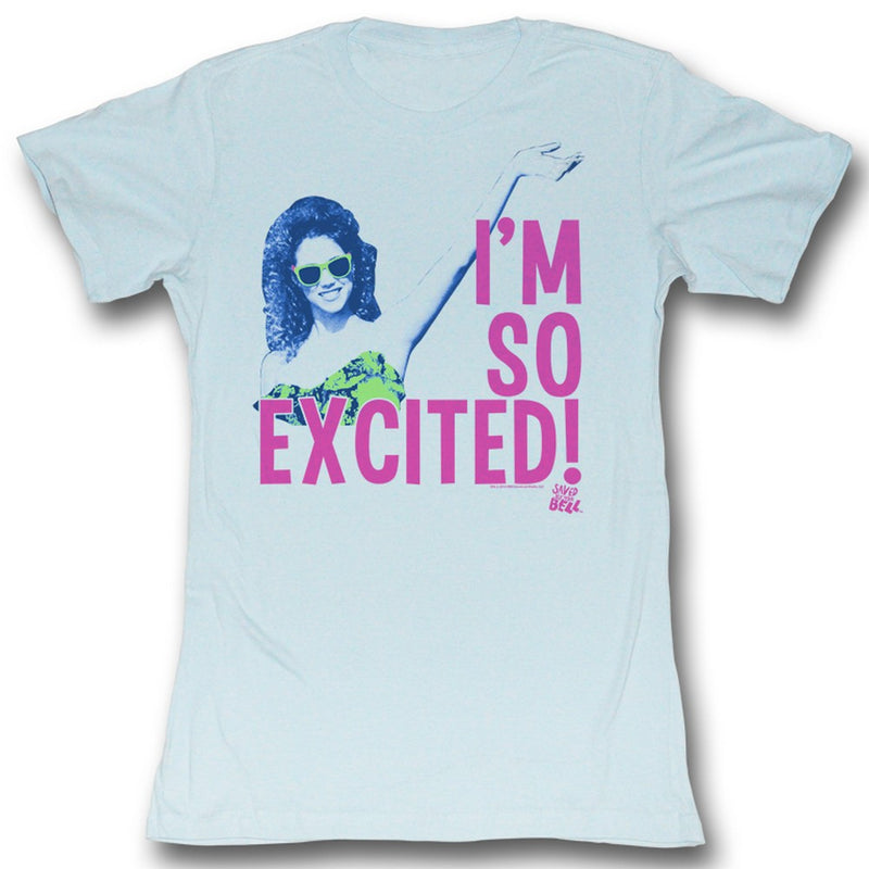 Saved By The Bell Girls Juniors S/S T-Shirt - Don’T Do Drugs - Solid Light Blue