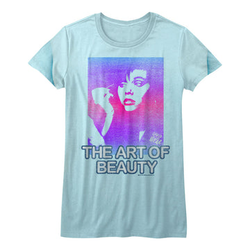 Saved By The Bell Girls Juniors S/S T-Shirt - Art Of Beauty - Solid Light Blue