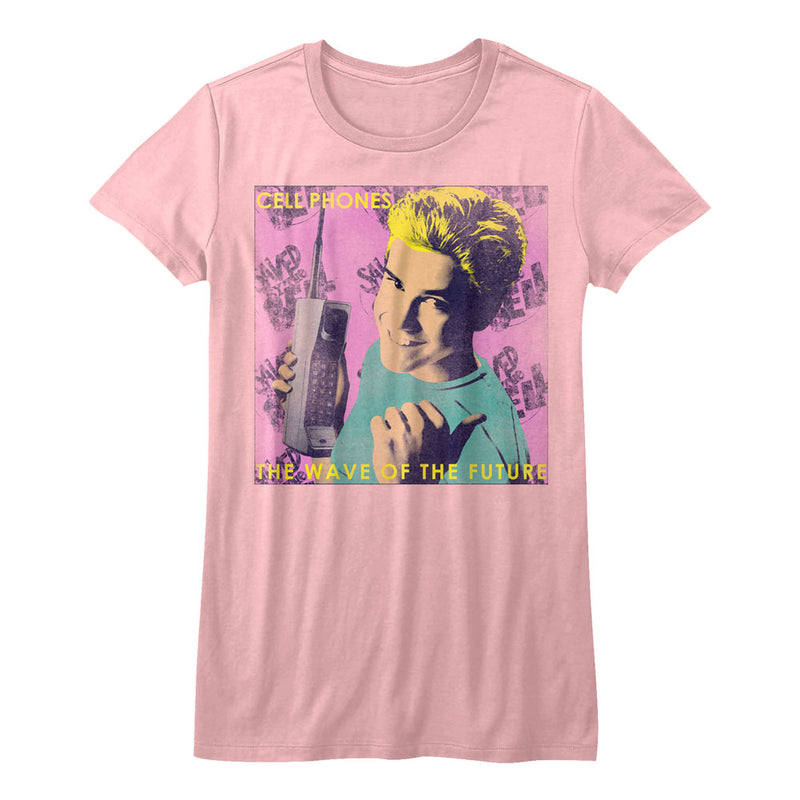 Saved By The Bell Girls Juniors S/S T-Shirt - Wave - Solid Pink