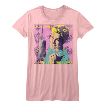 Saved By The Bell Girls Juniors S/S T-Shirt - Wave - Solid Pink
