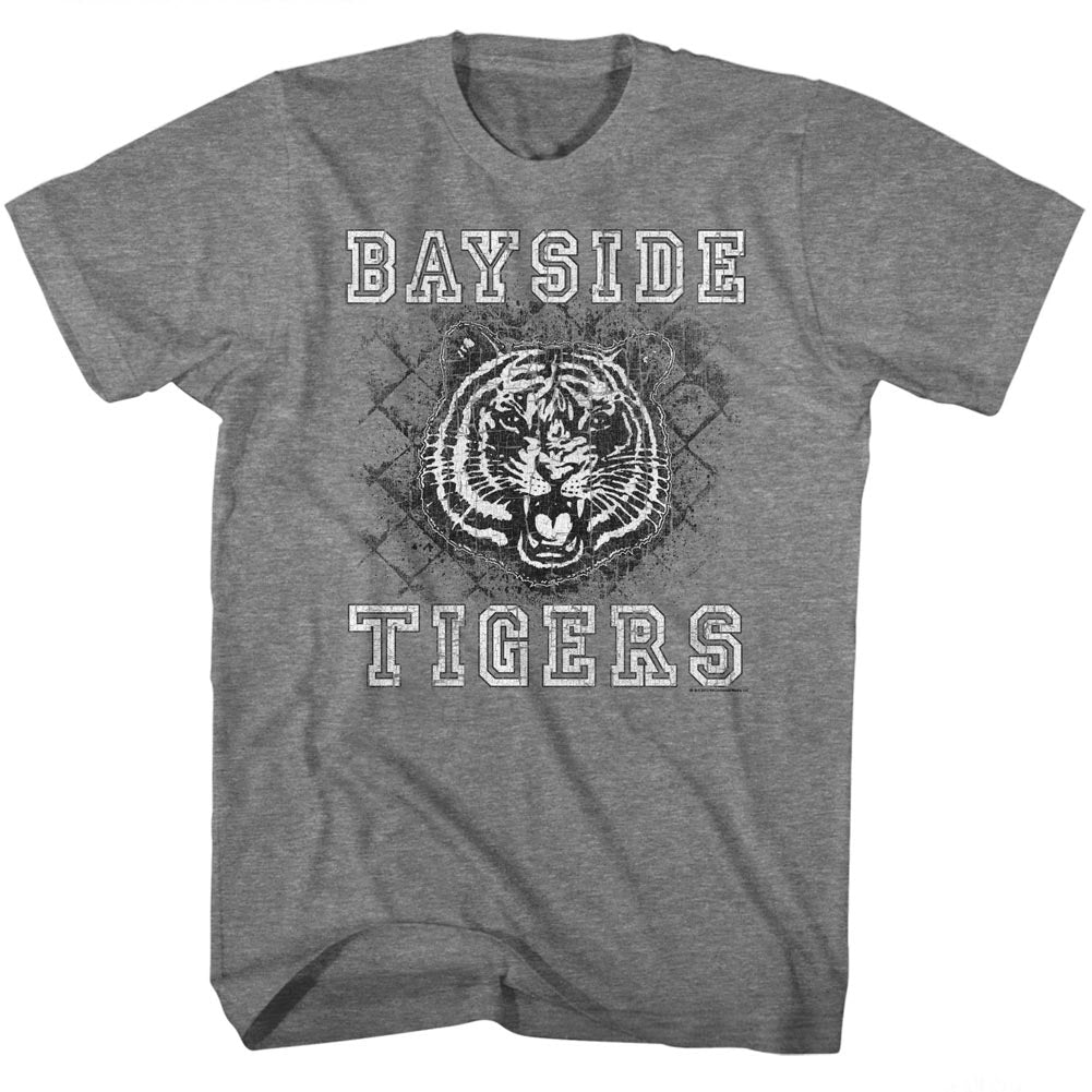 Saved By The Bell Mens S/S T-Shirt - Schoolyard Tigers - Heather Graphite Heather