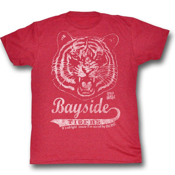 Saved By The Bell Mens S/S T-Shirt - Bayside Vintage - Heather Cherry Heather