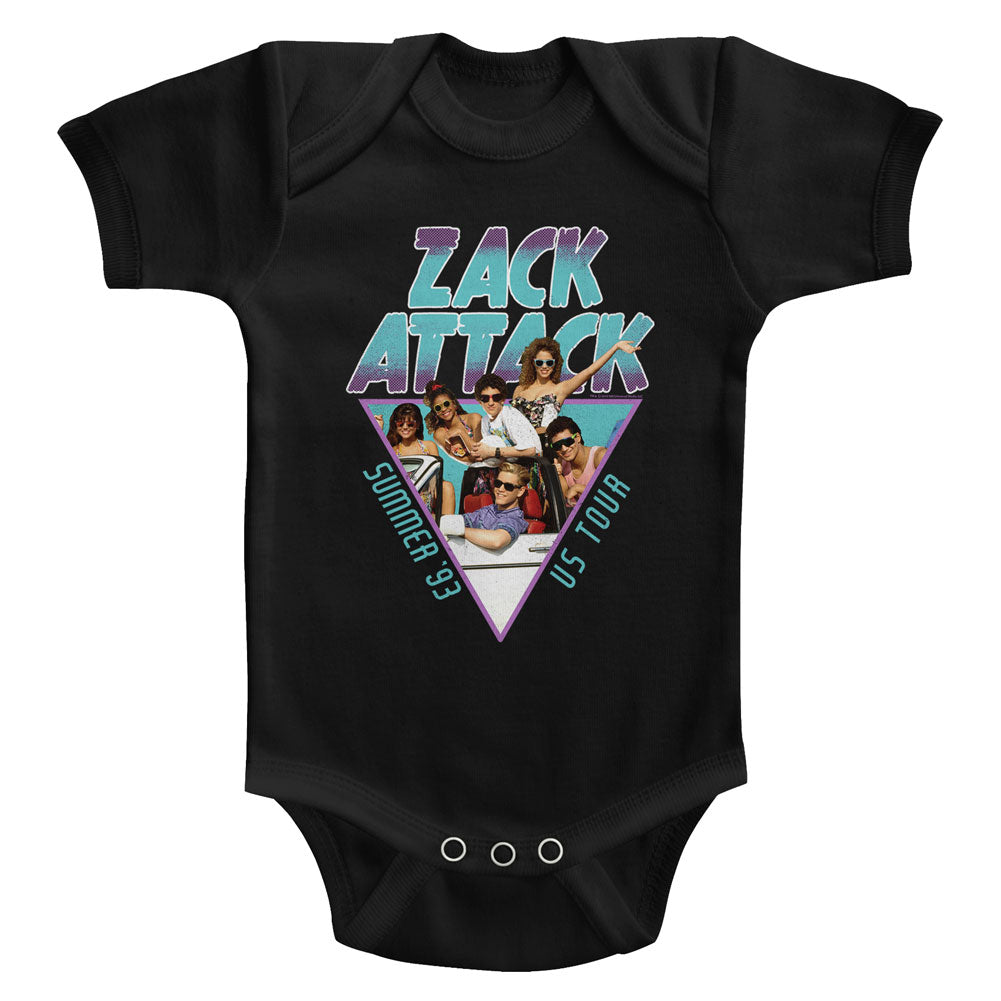 Saved By The Bell Infant S/S Bodysuit - Summer Tour '93 - Solid Black