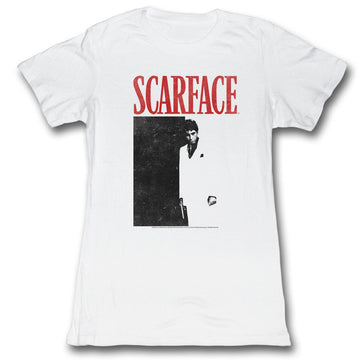 Scarface Girls Juniors S/S T-Shirt - Blackandred - Solid White
