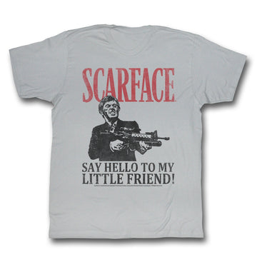 Scarface Mens S/S T-Shirt - Say Hello - Solid Silver