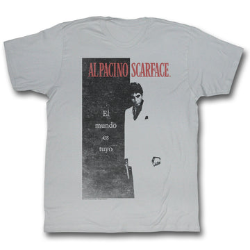 Scarface Mens S/S T-Shirt - El Mundo - Solid Silver