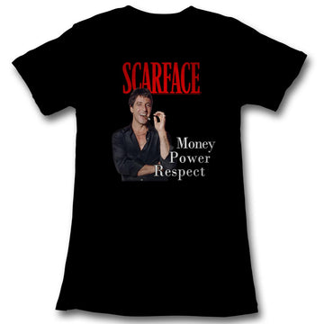 Scarface Girls Juniors S/S T-Shirt - Mpr - Solid Black