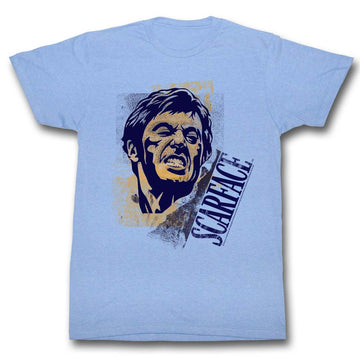 Scarface Mens S/S T-Shirt - Say Cheese - Heather Light Blue Heather