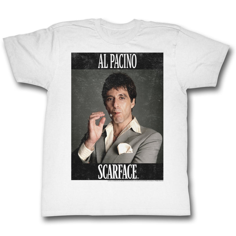 Scarface Mens S/S T-Shirt - Pacino - Solid White