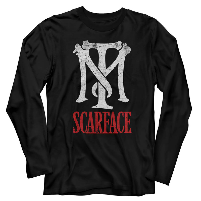 Scarface Mens L/S T-Shirt - Tm Scarface - Solid Black