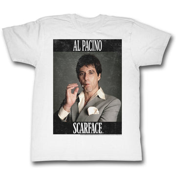 Scarface Mens S/S T-Shirt - Pacino - Solid White