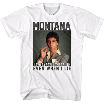 Scarface Mens S/S T-Shirt - Montana - Solid White