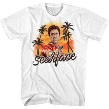 Scarface Mens S/S T-Shirt - Airbrush - Solid White