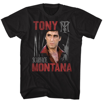 Scarface Mens S/S T-Shirt - Tony Scarface - Solid Black