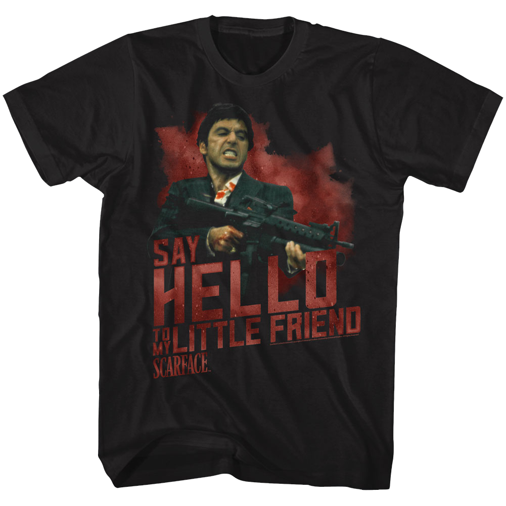 Scarface Mens S/S T-Shirt - Say Hello - Solid Black