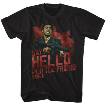 Scarface Mens S/S T-Shirt - Say Hello - Solid Black