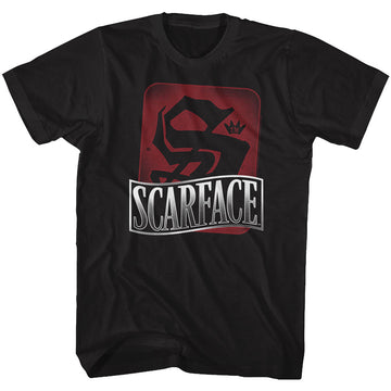 Scarface Mens S/S T-Shirt - S Is For Scarface - Solid Black
