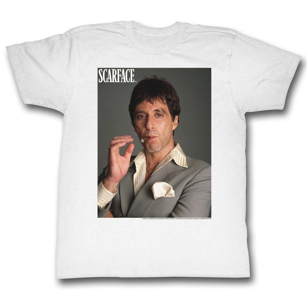 Scarface Mens S/S T-Shirt - Smokin' - Solid White