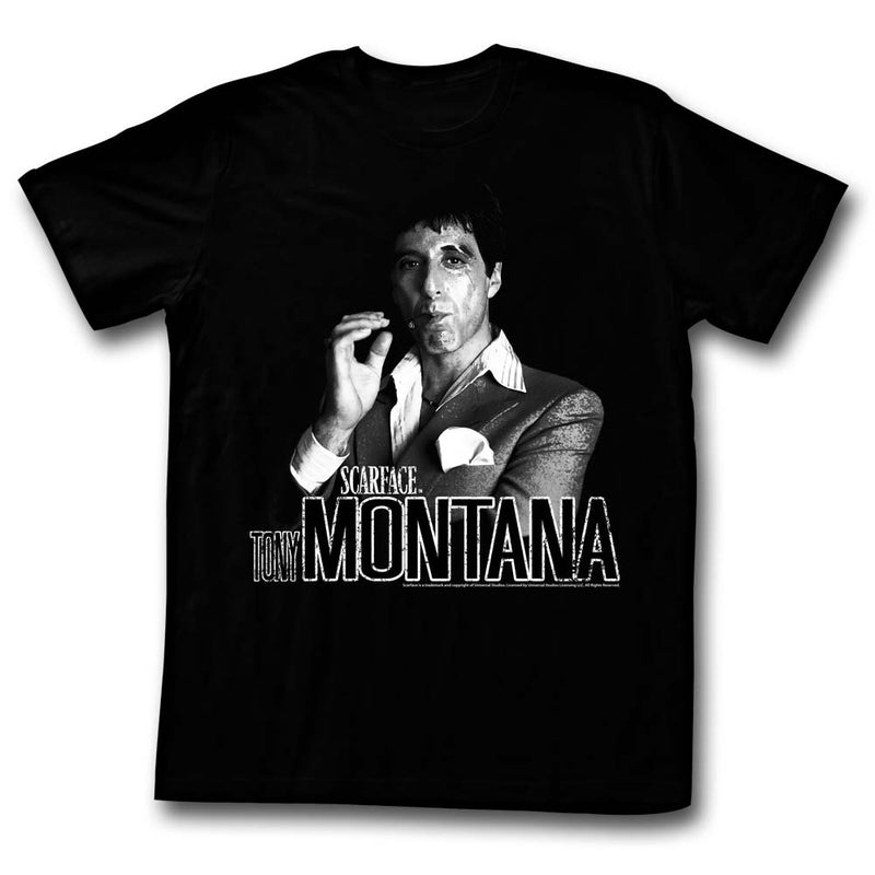 Scarface Mens S/S T-Shirt - Tony - Solid Black
