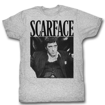 Scarface Mens S/S T-Shirt - Gangsta - Heather Gray Heather