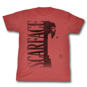 Scarface Mens S/S T-Shirt - Scarface - Heather Red Heather