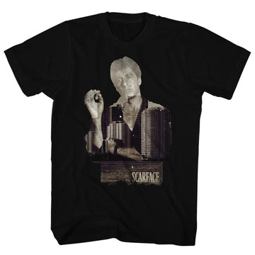 Scarface Mens S/S T-Shirt - Double Expose - Solid Black