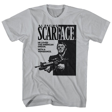 Scarface Mens S/S T-Shirt - Scarface - Solid Silver