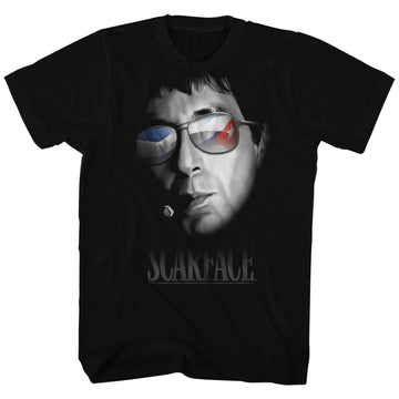 Scarface Mens S/S T-Shirt - Cuban Aviators - Solid Black