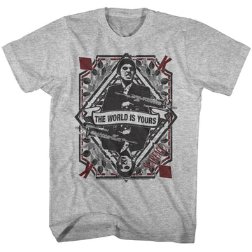 Scarface Mens S/S T-Shirt - King Of Diamonds - Heather Gray Heather