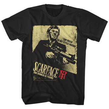 Scarface Mens S/S T-Shirt - Scarface Action - Solid Black