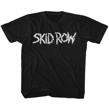 Skid Row Toddler S/S T-Shirt - Whitish Logo - Solid Black