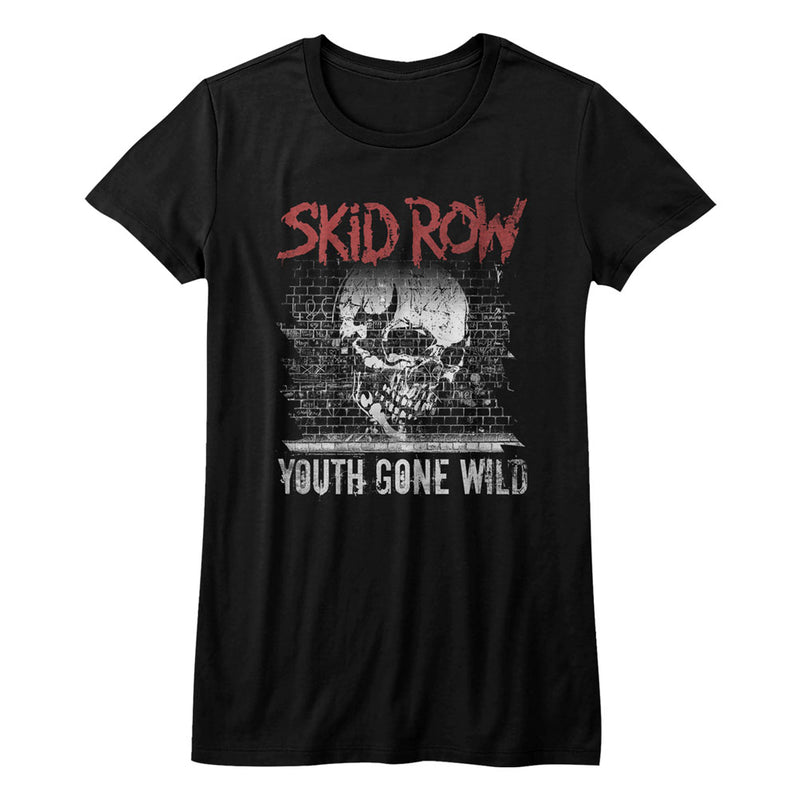 Skid Row Girls Juniors S/S T-Shirt - Graffiti Gone Wild - Solid Black