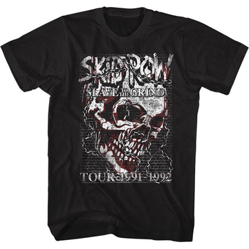 Skid Row Mens S/S T-Shirt - Skull Chain - Solid Black