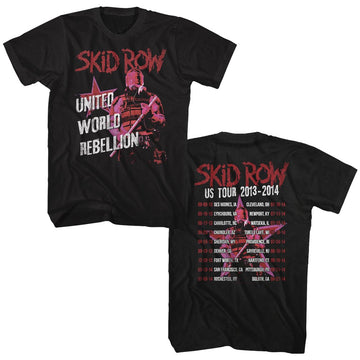 Skid Row Mens S/S T-Shirt - Uwr Tour 2013-14 - Solid Black