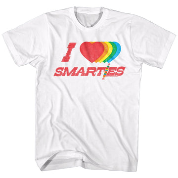 Smarties Mens S/S T-Shirt - Hearts - Solid White