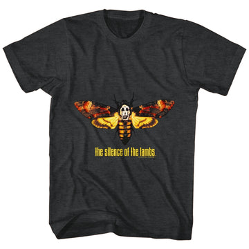 Silence Of The Lambs Mens S/S T-Shirt - Moth - Heather Black Heather