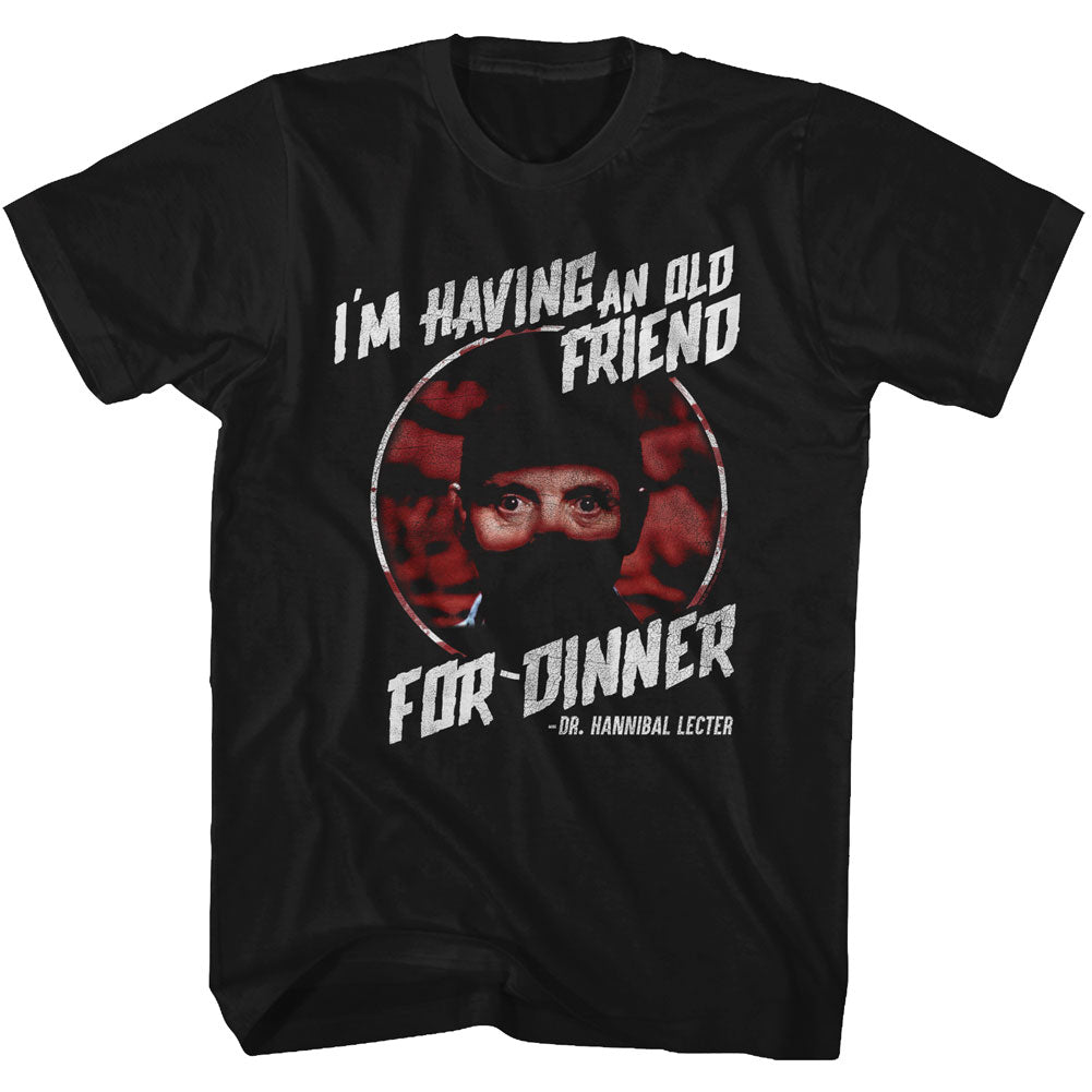 Silence Of The Lambs Mens S/S T-Shirt - Friend For Dinner - Solid Black