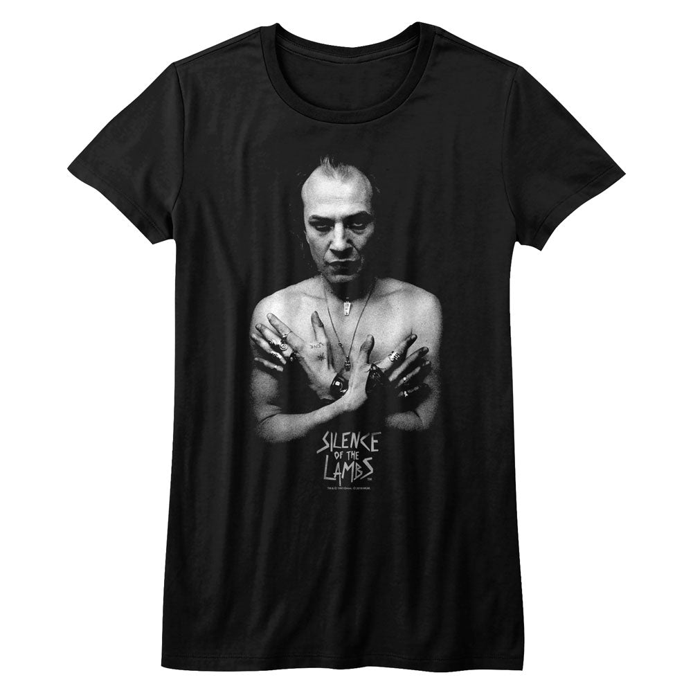 Silence Of The Lambs Girls Juniors S/S T-Shirt - Glam Shot - Solid Black