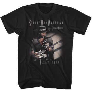 Stevie Ray Vaughan Mens S/S T-Shirt - Texas Flood Too - Solid Black
