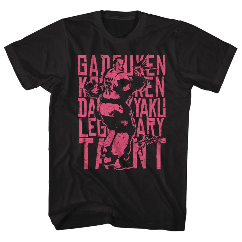 Street Fighter Mens S/S T-Shirt - Low Tier Bro Tier - Solid Black