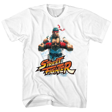 Street Fighter Mens S/S T-Shirt - Ryu - Solid White