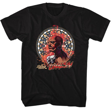 Street Fighter Mens S/S T-Shirt - Dhalsim - Solid Black