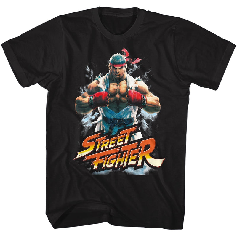 Street Fighter Mens S/S T-Shirt - Fistbump - Solid Black - Inmyparentsbasement.com