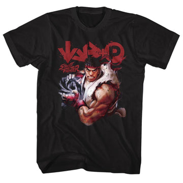 Street Fighter Mens S/S T-Shirt - More - Solid Black