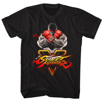Street Fighter Mens S/S T-Shirt - Sfv Key - Solid Black